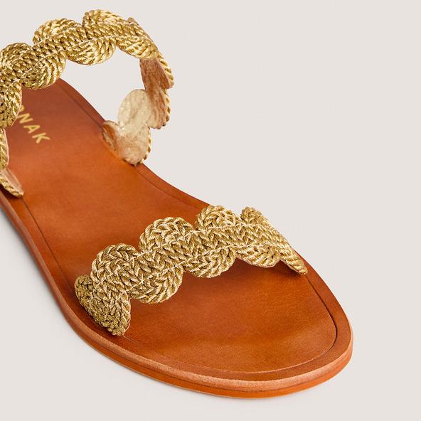 Jonak Plagettes With Twisted Straps In Gold Rope WIDO