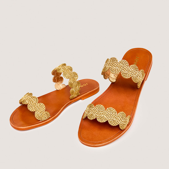 Jonak Plagettes With Twisted Straps In Gold Rope WIDO