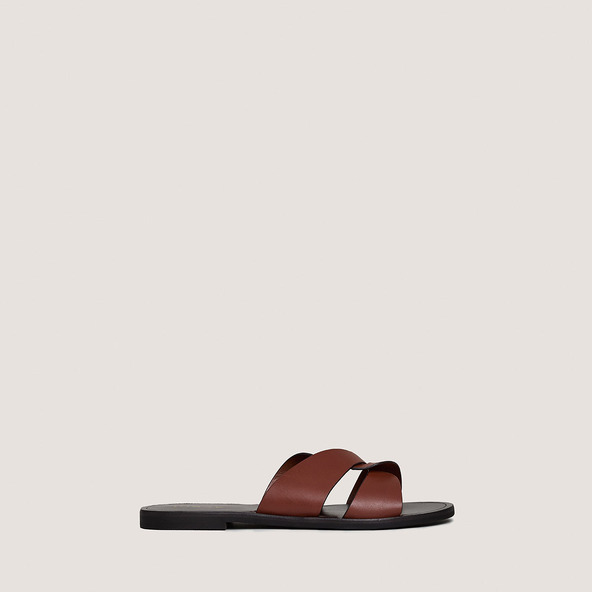 jonak Plagettes with wide criss-cross straps in cognac leather WINKO
