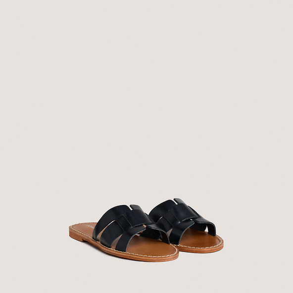 Jonak Plagettes With Wide Straps In Black Leather WILOU