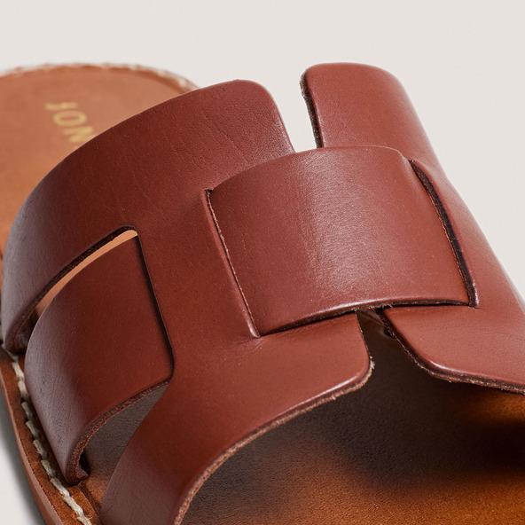 Jonak Plagettes With Wide Straps In Cognac Leather WILOU