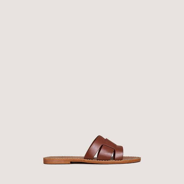 jonak Plagettes with wide straps in cognac leather WILOU