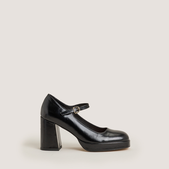 jonak Platform Mary Jane with Rounded Toe in black leather VERITOX jonak Platform Mary Jane with Rounded Toe in black leather VERITOX