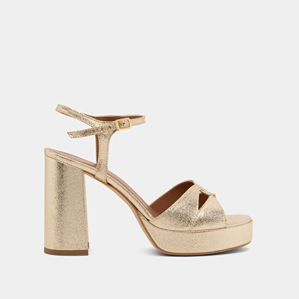 Jonak Platform Sandals And High Heels Platinum Metallic Textile JUSTINE