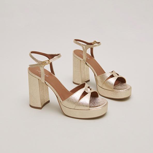 jonak Platform sandals and high heels platinum metallic textile JUSTINE