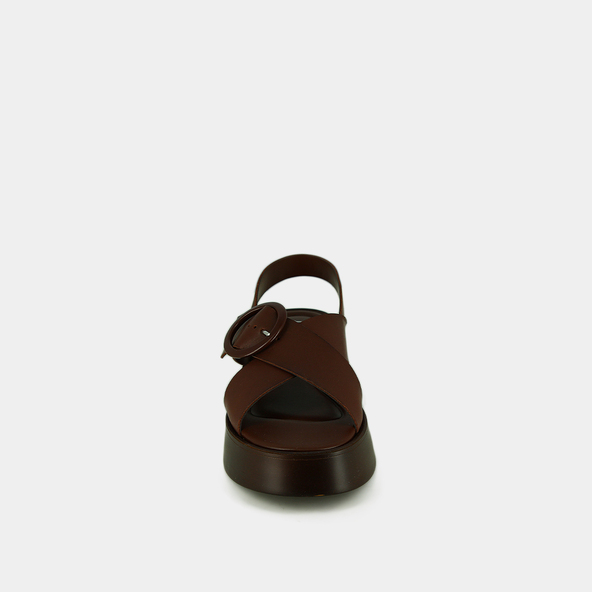 Jonak Platform Sandals In Dark Brown Leather EMILIA