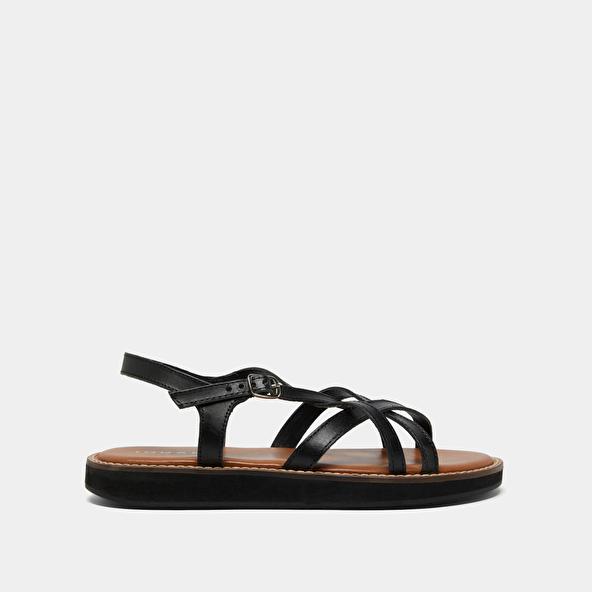 Jonak Platform Sandals With Straps In Black Leather WATER