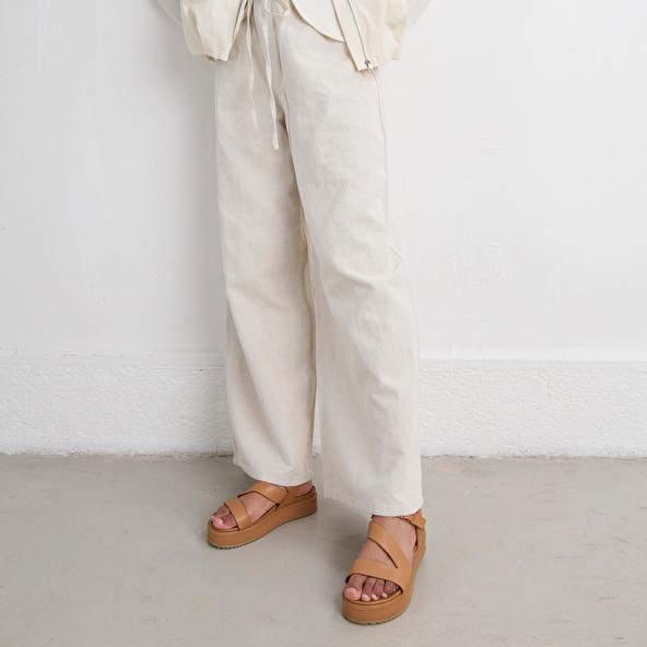 Jonak Platform Sandals With Straps In Camel Leather ISAURE