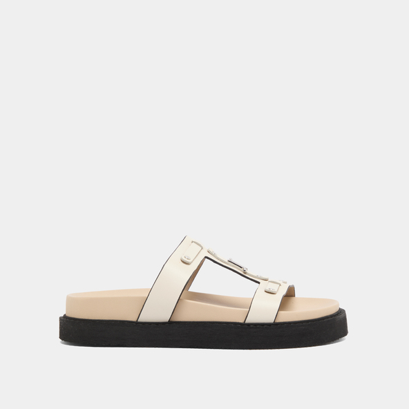 Jonak Platforms Sandals In Ecru Glazed Leather LUANA