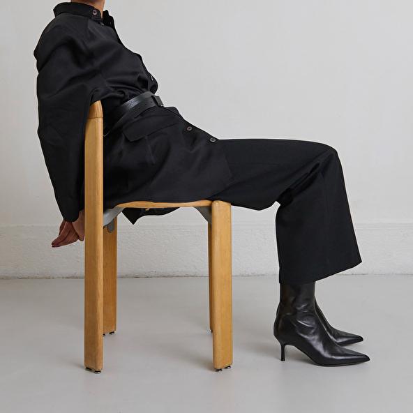 jonak Pointed-toe ankle boots in black leather DIEM