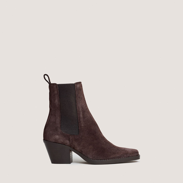 jonak Pointed Toe Ankle Boots in dark brown suede BOA