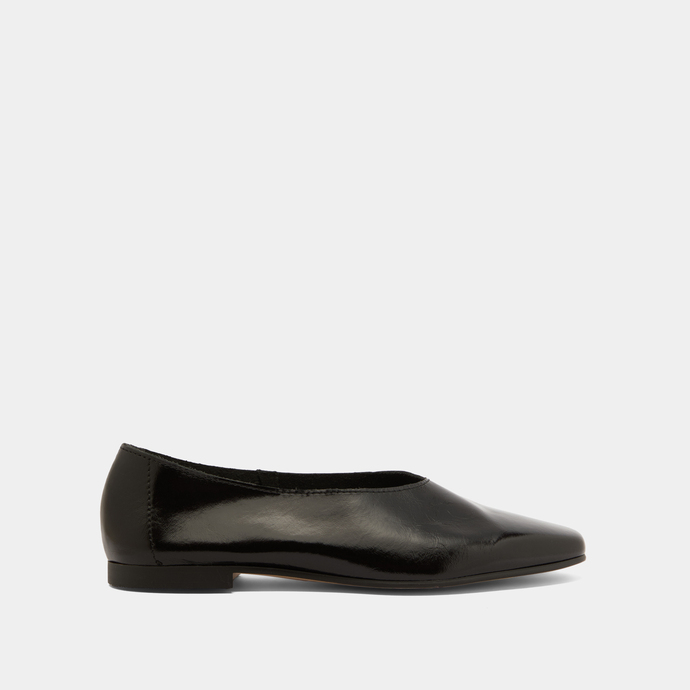 Jonak Pointed-toe Ballet Flats In Black Pleated Varnish NAE
