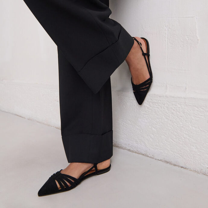 Jonak Pointed-toe Ballet Flats In Black Velvet DELICATESSE