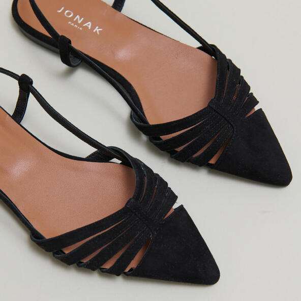 Jonak Pointed-toe Ballet Flats In Black Velvet DELICATESSE