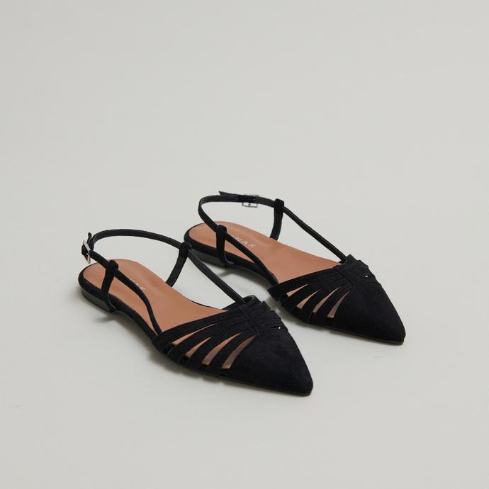 jonak Pointed-toe ballet flats in black velvet DELICATESSE