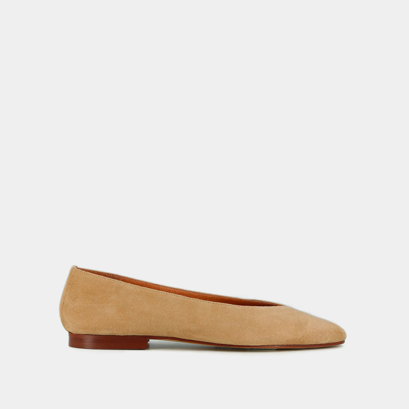 Jonak Pointed-toe Ballet Flats In Camel Velvet DASSUS