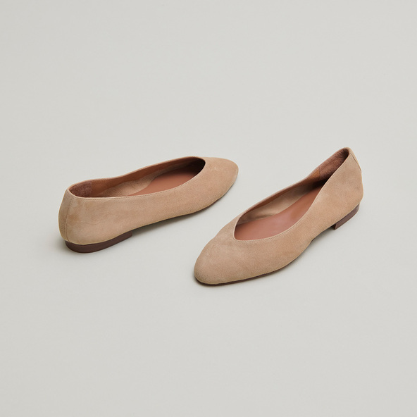 jonak Pointed-toe ballet flats in camel velvet DASSUS