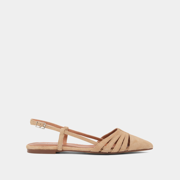 Jonak Pointed-toe Ballet Flats In Camel Velvet DELICATESSE