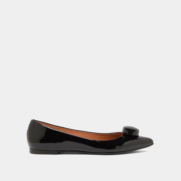 Jonak Pointed-toe Ballet Flats With Marbles In Black Varnish DALIDO