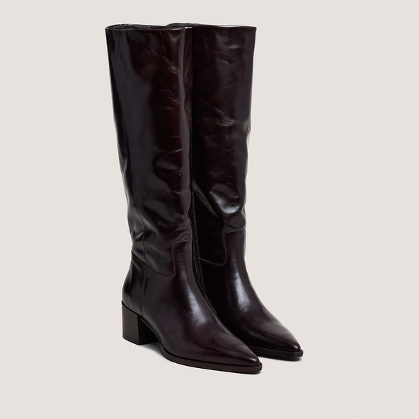 Jonak Pointed-toe Boots In Dark Brown Leather PRIERE