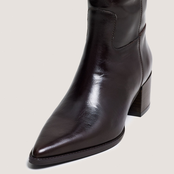 Jonak Pointed-toe Boots In Dark Brown Leather PRIERE