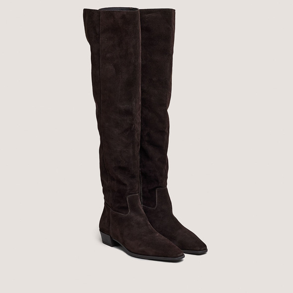 Jonak Pointed-toe Boots In Dark Brown Suede PAPILLON