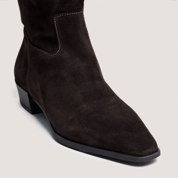 Jonak Pointed-toe Boots In Dark Brown Suede PAPILLON