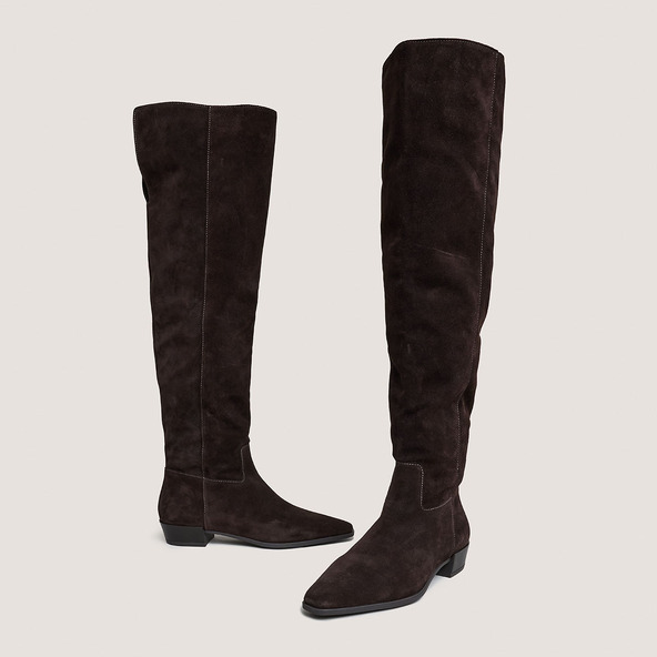 Jonak Pointed-toe Boots In Dark Brown Suede PAPILLON