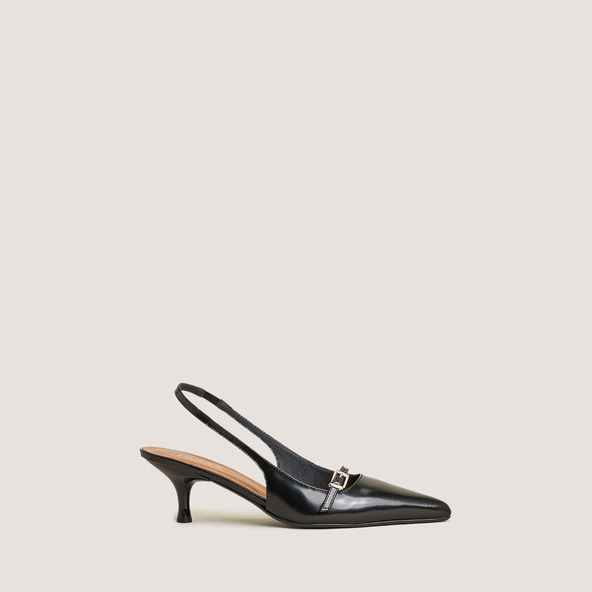 jonak Pointed-toe pumps in black glazed leather DAMOISELLE