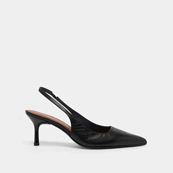 Jonak Pointed-toe Pumps In Black Leather DIAMANTINE