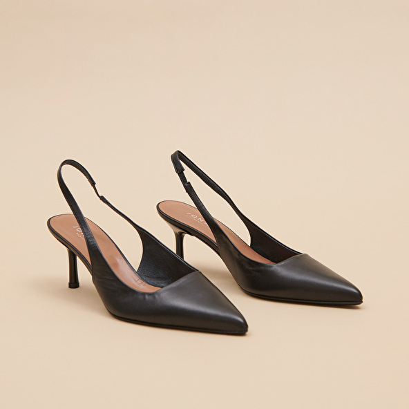Jonak Pointed-toe Pumps In Black Leather DIAMANTINE