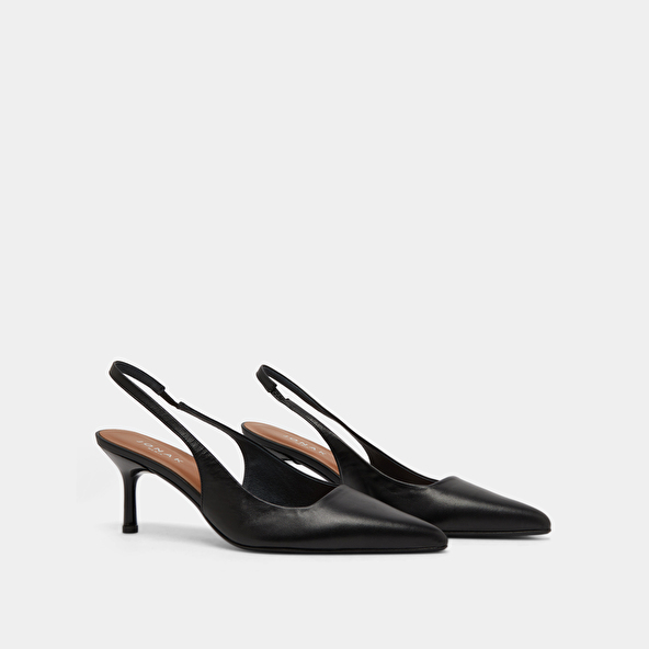 Jonak Pointed-toe Pumps In Black Leather DIAMANTINE