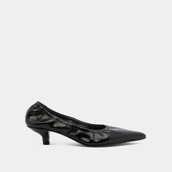 Jonak Pointed-toe Pumps In Black Pleated Varnish DOUA