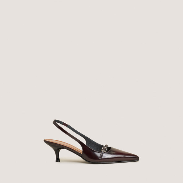 Jonak Pointed-toe Pumps In Burgundy Glazed Leather DAMOISELLE
