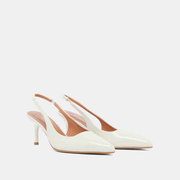 Jonak Pointed-toe Pumps In Pearl Pleated Varnish DIAMANTINE