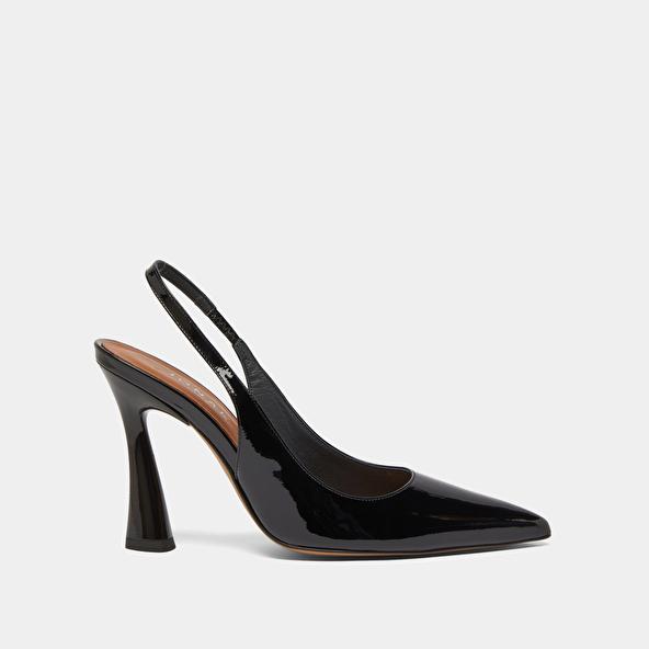 Jonak Pointed Toe Slingback Pumps In Black Patent DRESSY