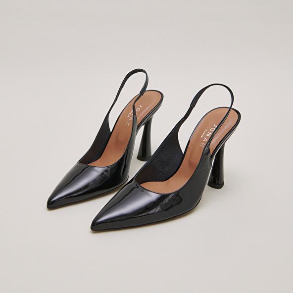 Jonak Pointed Toe Slingback Pumps In Black Patent DRESSY