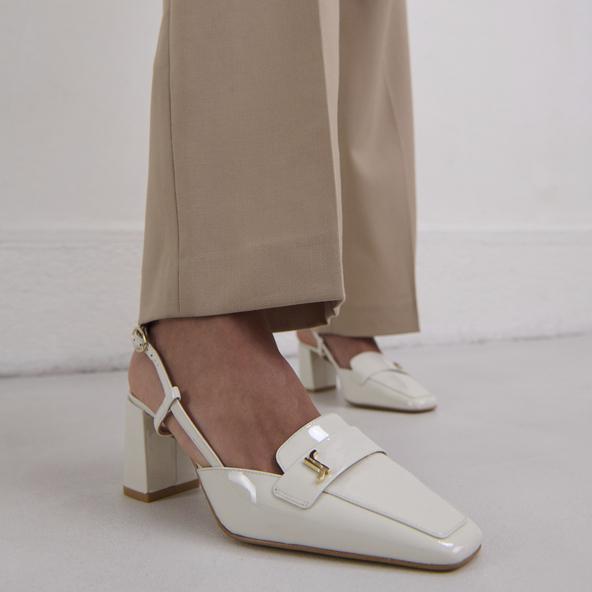 jonak Pointed-toe slingbacks in pearl lacquer DESPUES