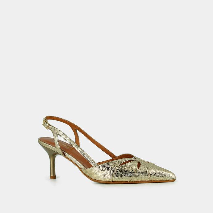 Jonak Pointed-toe Slingbacks In Platinum Metallic Synthetic DAMOUR