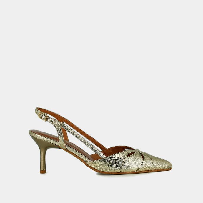 jonak Pointed-toe slingbacks in platinum metallic synthetic DAMOUR
