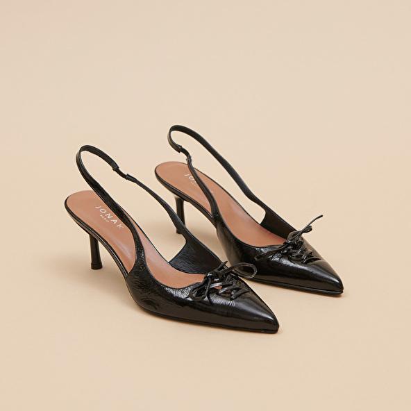 Jonak Pumps With Open Backs In Shiny Black Leather DOLENE