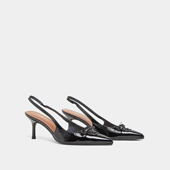 Jonak Pumps With Open Backs In Shiny Black Leather DOLENE