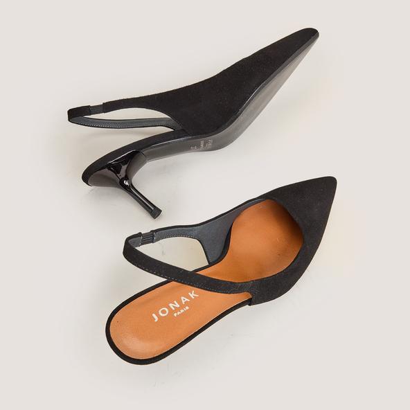 Jonak Pumps With Pointed Toes In Black Velvet DIAMANTINE