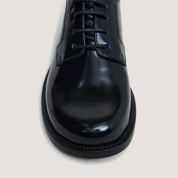 Jonak Round-toe Derbies In Glazed Black Leather DEMMA