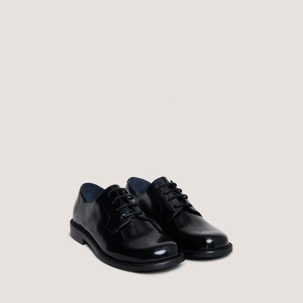 jonak Round-toe derbies in glazed black leather DEMMA