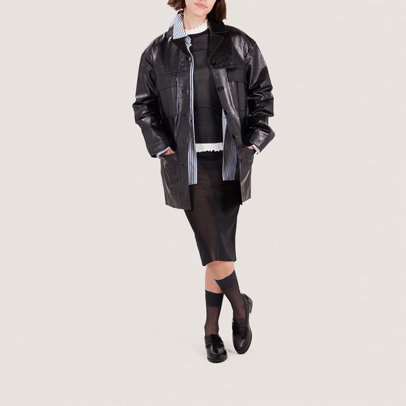 Jonak Round-toe Loafers In Glazed Black Leather ALBIN