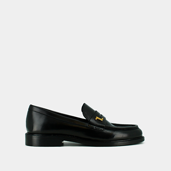 jonak Round-toed loafers in black glazed leather DUEDI