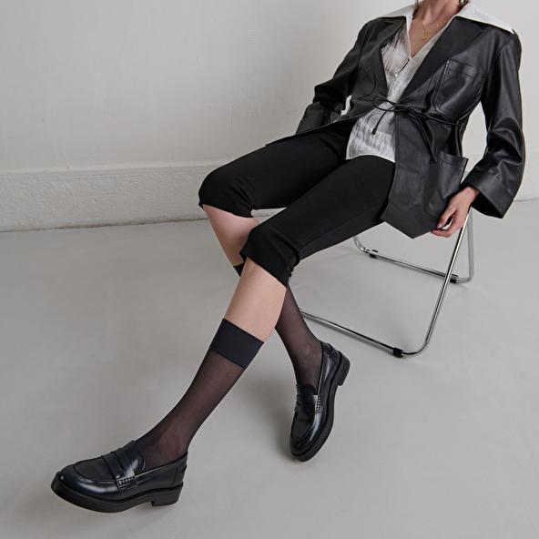 jonak Round-toed loafers in blue glazed leather MIRNA