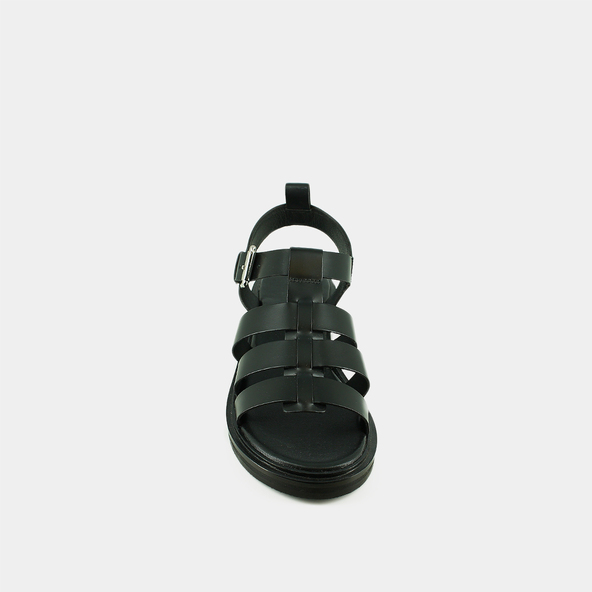 Jonak Sandals With Adjustable Buckles In Black Leather WOOL