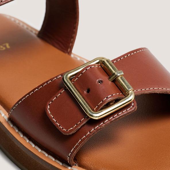 Jonak Sandals With Adjustable Buckles In Cognac Leather WOMA